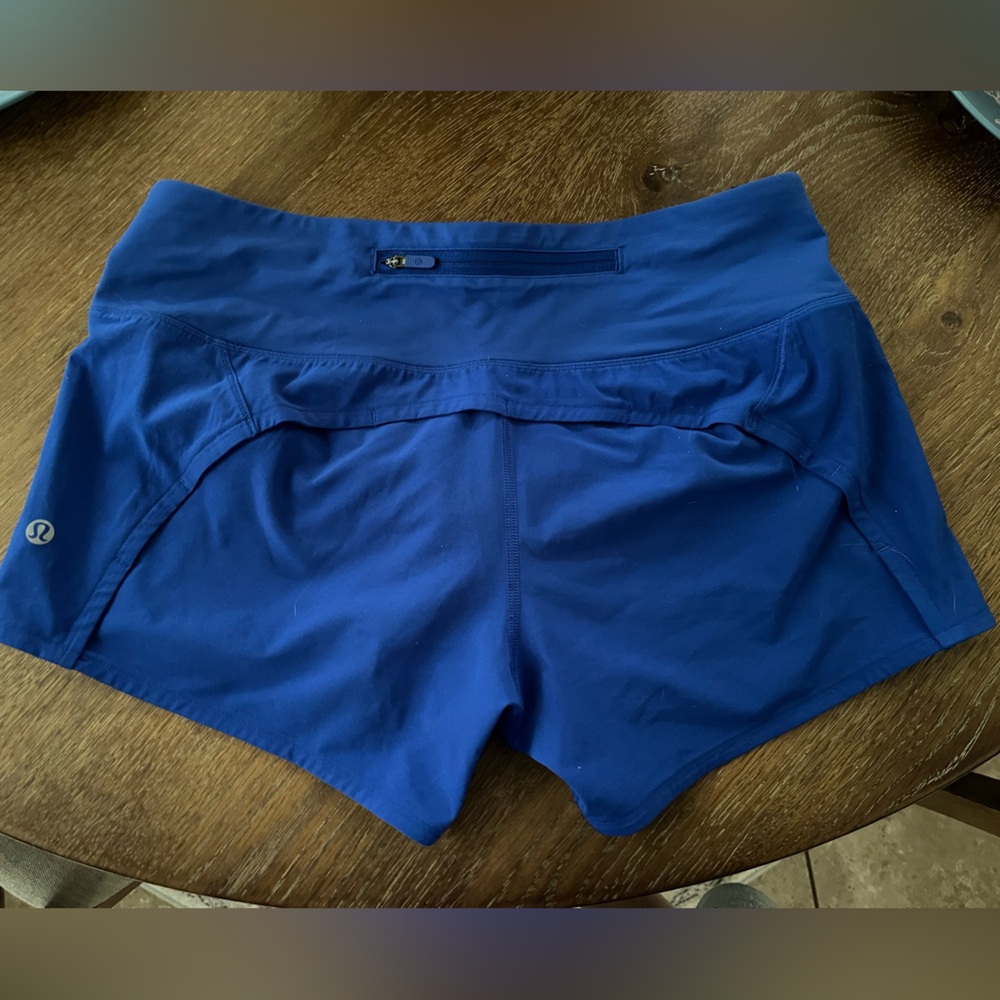 Lululemon 4” Run Times II Jet Stream Blue Shorts size 6